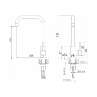 Смеситель Golden Fox, Ломонд д/кухни шар.с высоким изливом нержав.сталь 11331-FOX