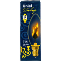 Декоративная лампа Uniel с типом свечения "эффект пламени" IL-N-C35-3/RED-FLAME/E14/CL UL-00002981