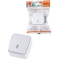 Переключатель белый, на 2 направления 1-клавишный TDM ELECTRIC, открытой установки IP20 10А серия "Дача" Народная SQ1824-0003