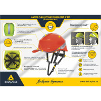 Защитная каска Delta Plus BASEBALL DIAMOND V UP оранжевого цвета DIAM5UPORFL