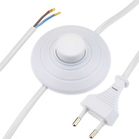 Кабель с ножным выключателем и евровилкой duwi 2м белый 28580 9