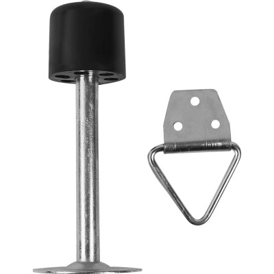 Дверной напольный ограничитель с фиксатором Левша 140 мм, черный У4-9560.Ч