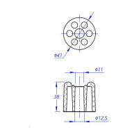 Демпферный универсальный ограничитель Левша 40x40, серый У4-9580.Сер