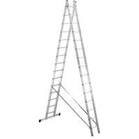 Алюминиевая 2-секционная лестница UFUK 2х15 ступеней 411215