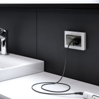 Двойная влагозащищенная розетка WERKEL W1172208 с заземлением с защитными крышками и шторками черный матовый a057286