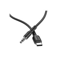 Кабель-переходник Hoco USB UPA17, Type-С/Jack3.5, 1м, черный, коробка 6931474751690