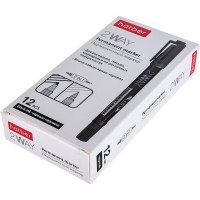 Перманентный маркер Hatber 2WAY двухсторонний 1 мм/0.5 мм закругленный, упак. 12 шт. 60847