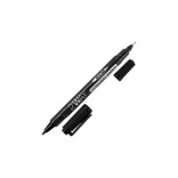 Перманентный маркер Hatber 2WAY двухсторонний 1 мм/0.5 мм закругленный, упак. 12 шт. 60847