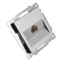 1-местная компьютерная розетка STEKKER RJ-45 (механизм), GLS00-7107-03, серия Катрин, серебро 39585