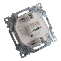1-местная компьютерная розетка STEKKER RJ-45 (механизм), GLS00-7107-03, серия Катрин, серебро 39585
