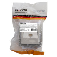 1-местная компьютерная розетка STEKKER RJ-45 (механизм), GLS00-7107-03, серия Катрин, серебро 39585