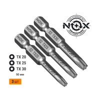 Набор бит (3 шт; Tx20, 25, 30; 50 мм; карта; E6.3) NOX 336009