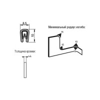 Защитный профиль для кромок KIPP 2 м K1367.010x2