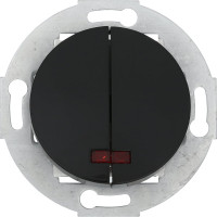 2-клавишный выключатель LK Studio схема 5L, с индикатором, 16А, 250В, черный, LK Vintage 881208-1