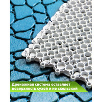 Антискользящий коврик для ванны, бассейна, сауны, бани ПластФактор Aqua Stone набор из 12 модулей, голубой 4630027111654