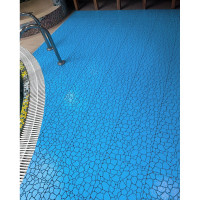 Антискользящий коврик для ванны, бассейна, сауны, бани ПластФактор Aqua Stone набор из 12 модулей, голубой 4630027111654