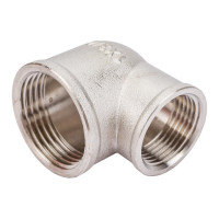 Угольник STI латунный Ду25х20 (1" x 3/4") Ру16 ВР/ВР переходной, никелированный D270-05018