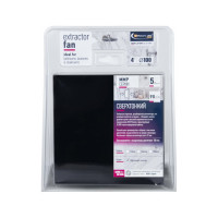 Вытяжной бесшумный вентилятор для ванной MMOTORS JSC ММР 100 стекло черный глянец, тонкий 0788