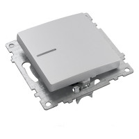 1-клавишный выключатель STEKKER с индикатором (механизм) GLS10-7101-03, 250В, 10А, серия Катрин, 39577
