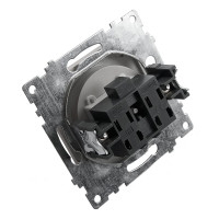 1-клавишный выключатель STEKKER с индикатором (механизм) GLS10-7101-03, 250В, 10А, серия Катрин, 39577