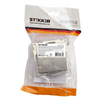 1-клавишный выключатель STEKKER с индикатором (механизм) GLS10-7101-03, 250В, 10А, серия Катрин, 39577