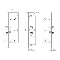Врезная защелка Punto LR-155B СP-хром, ролик 44951