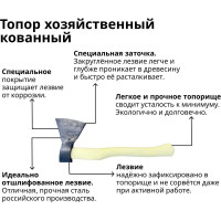 Хозяйственный кованый топор Агростройлидер 0.6 кг А0 Т5