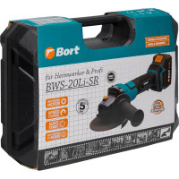 Аккумуляторная шлифовальная угловая машина BORT BWS-20Li-SR 93412215