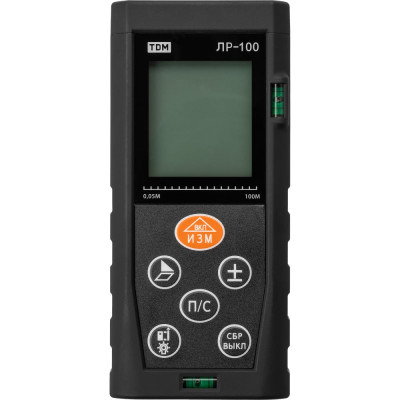 Лазерная рулетка TDM ELECTRIC ЛР-100 дальность 100 м, точность 2 мм, подсветка, IP54, 2хAAA, “Алмаз” SQ1018-0203