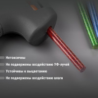 Стержни для клеевого пистолета универсальные цветные с блестками, 7 мм x 100 мм, набор 6 штук, TDM ELECTRIC «Алмаз» SQ1024-0509
