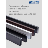 Поперечный профиль москитной сетки KOMFORT Москитные системы 23х7, белый, 1500 мм ПП00732