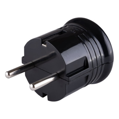 Вилка с заземлением TDM ELECTRIC круглая, черная, 10А, 250В SQ1806-0200