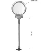 Настольная круглая лупа TDM ELECTRIC d 105 мм, 2-х/5-ти кратное увеличение с LED подсветкой SQ1025-0901