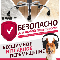 Мягкие колеса-ролики для кресла BRABIX резиновые, шток диаметр 11 мм, комплект 5 шт в коробе 532524