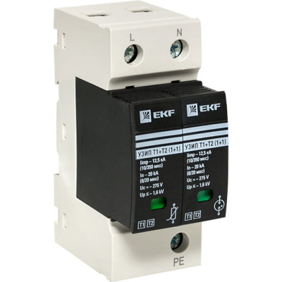 EKF УЗИП Т1+Т2; Iimp-12,5kA; In-20kA; Uc-275В; 1+1 PROxima OV12-11-505