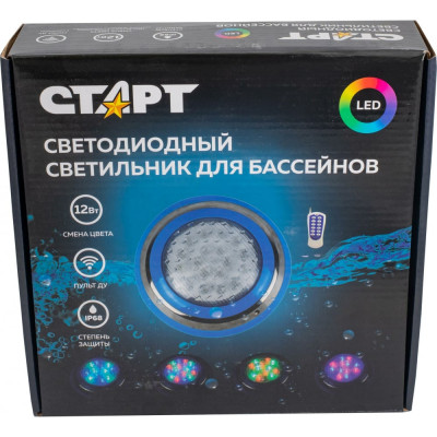 СТАРТ Подводный светодиодный светильник с пультом ДУ СТАРТ 12LED Подводный