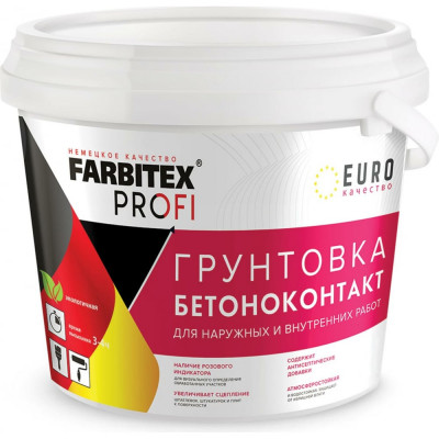 Farbitex Грунтовка акриловая бетоноконтакт (5 кг) ПРОФИ 4300002318