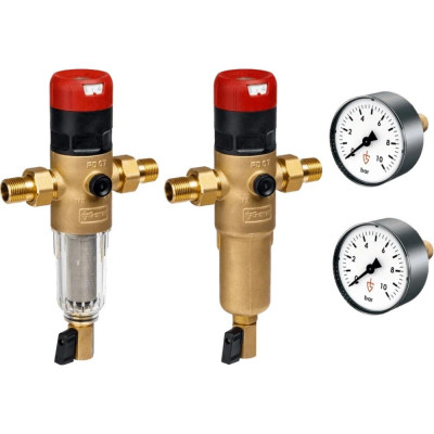 Goetze Акция до 30.12.2021: 2 сетчатых фильтра с редуктором FD07-1/2(C+H) и 2 манометра MA10-50