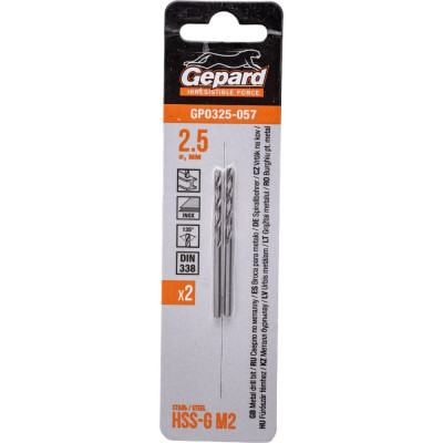 Спиральное сверло по металлу Gepard GP0325-057