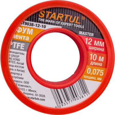 STARTUL Фум-лента PTFE Master 12 мм х 10 м ST9038-12-10