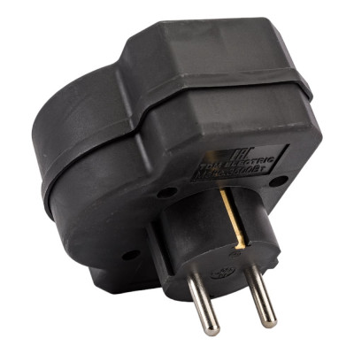 TDM ELECTRIC Блок на 3 гнезда с выключателем с индикацией: 1x2П+3 16А+2x2П 2,5А под плоскую вилку 250B черный SQ1806-0302