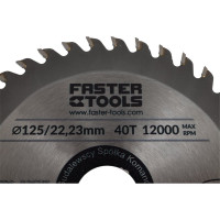 Диск пильный по дереву 125x22.2 мм, 40Z FASTER TOOLS 7282