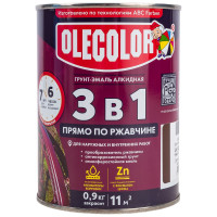 Грунт-эмаль по ржавчине OLECOLOR шоколадный, 0.9 кг 4300005936
