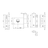 Врезной крестообразный замок KALE KILIT 156/F (45 мм), 5 ключей 1092
