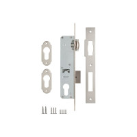 Корпус узкопрофильного замка с роликовой защёлкой KALE KILIT 155 (30 мм) w/b никель 8184