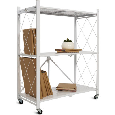 Металлический стеллаж ГЕЛЕОС Атлант-3, 3 полки, складной, размер 760x400x890 мм, белый АСТ-32