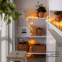 Металлический стеллаж ГЕЛЕОС Атлант-3, 3 полки, складной, размер 760x400x890 мм, белый АСТ-32