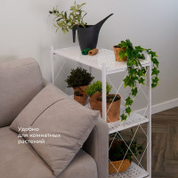 Металлический стеллаж ГЕЛЕОС Атлант-3, 3 полки, складной, размер 760x400x890 мм, белый АСТ-32