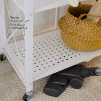 Металлический стеллаж ГЕЛЕОС Атлант-3, 3 полки, складной, размер 760x400x890 мм, белый АСТ-32