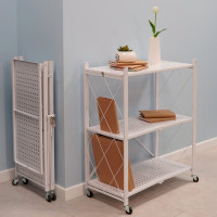 Металлический стеллаж ГЕЛЕОС Атлант-3, 3 полки, складной, размер 760x400x890 мм, белый АСТ-32